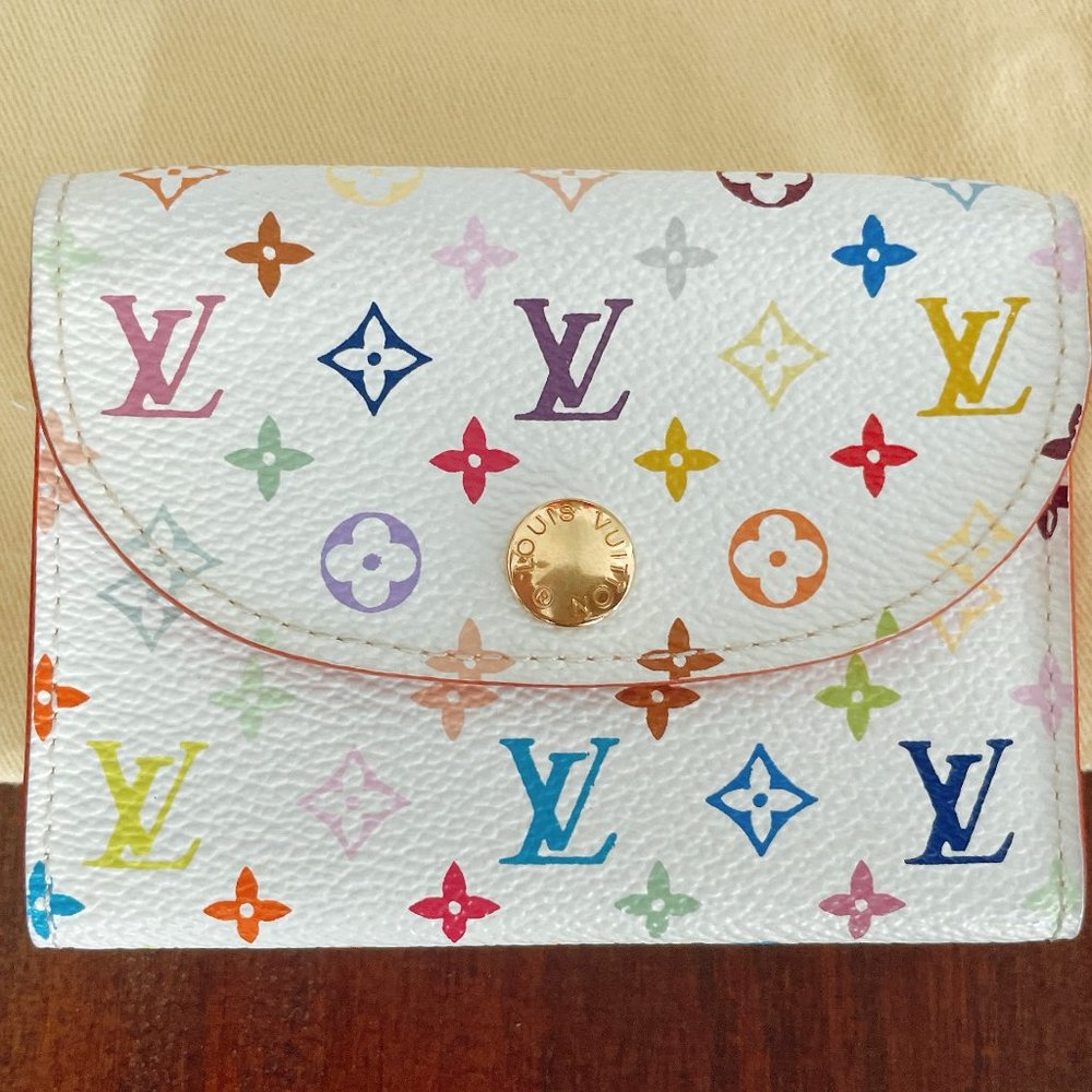 Louis Vuitton x Takashi Murakami White Monogram Multicolore Card Holder